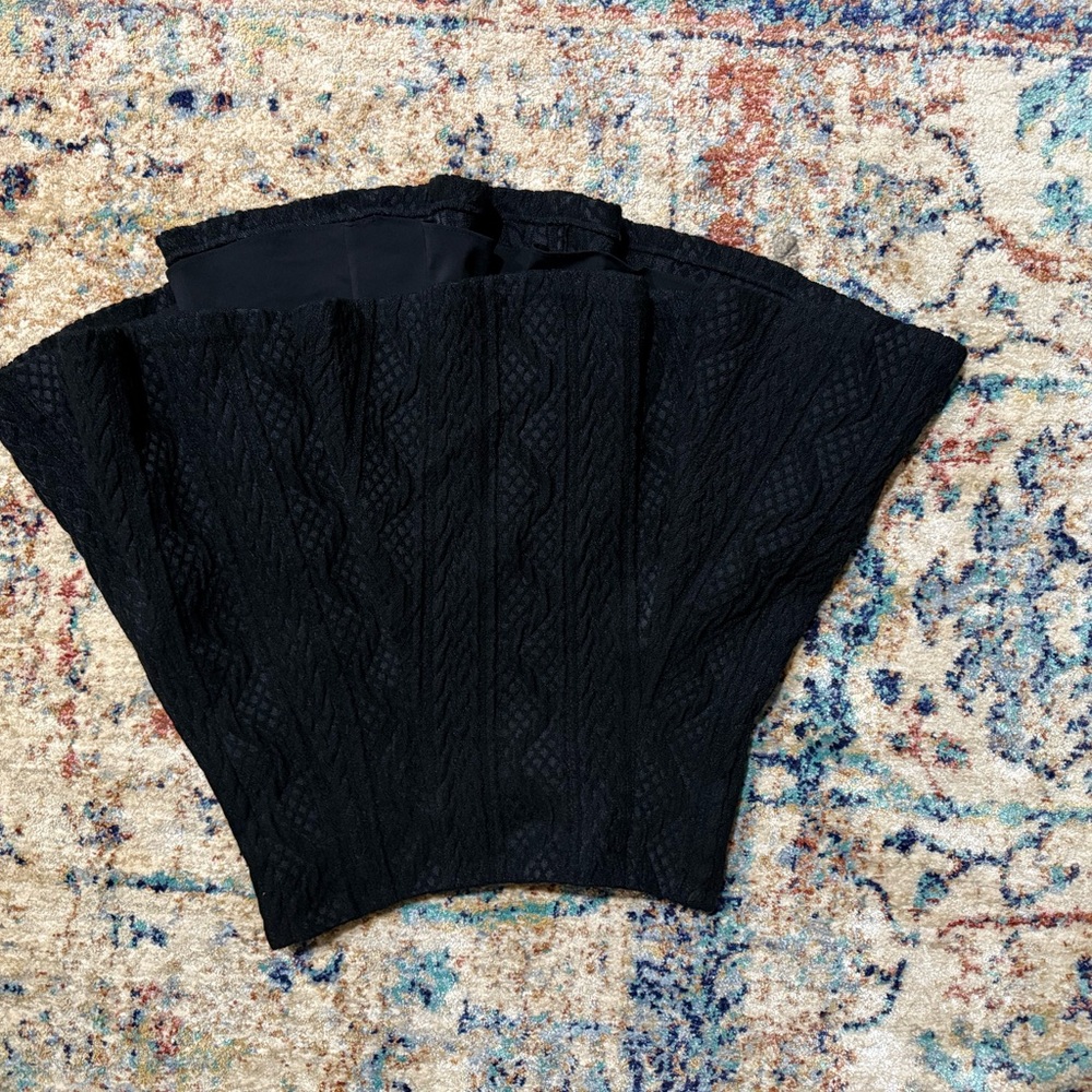 Black Textured Skirt